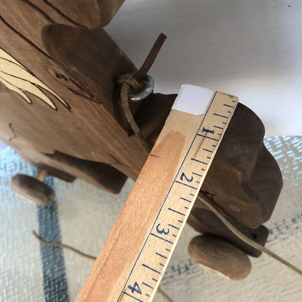 Vitange Wooden Hand Crafted Pull Along Horse Sz 14x16 Hand Painted Legs Move - Picture 11 of 16